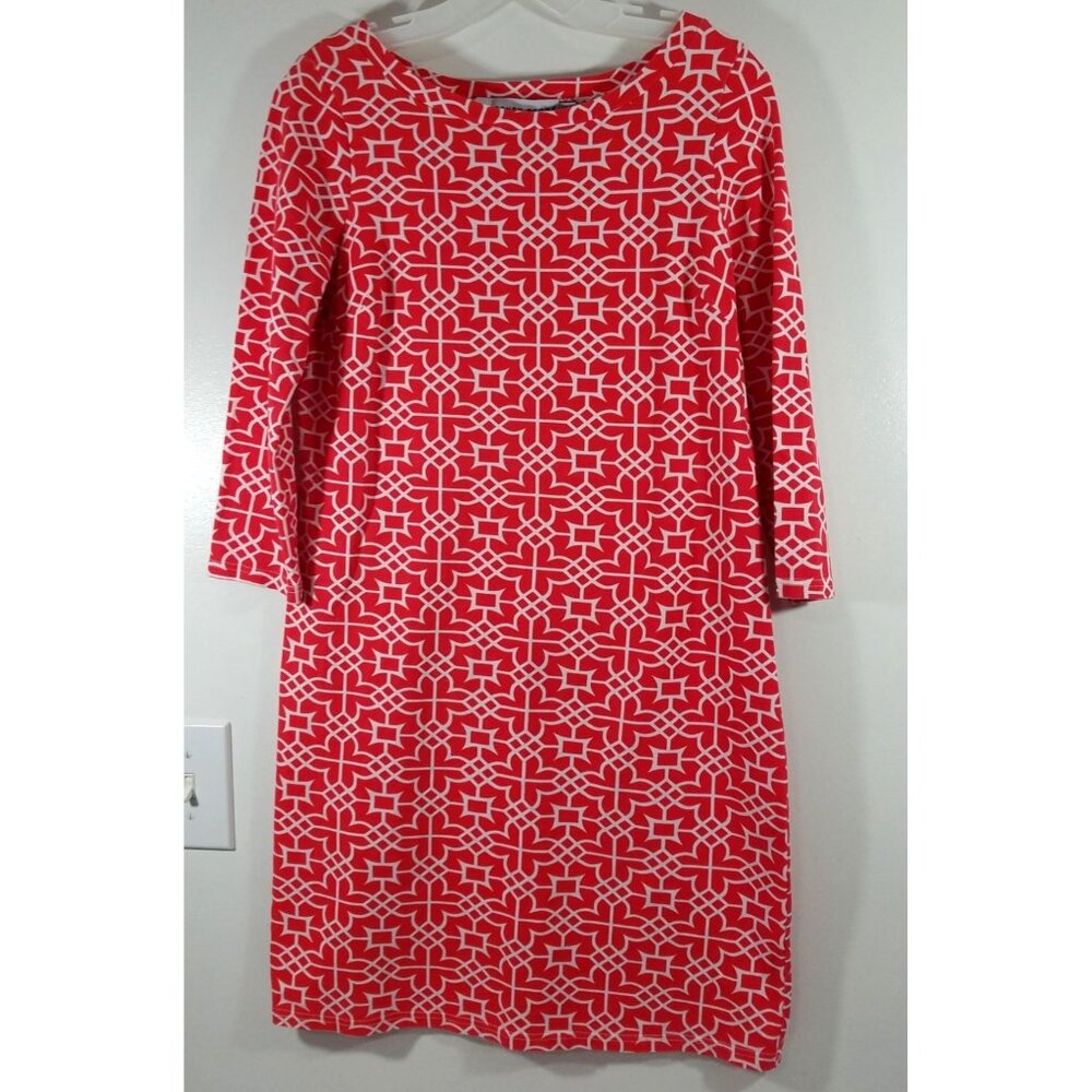 Gretchen Scott Orange Jersey Dress in Bombay Taj Print Size Small Cotton Spandex